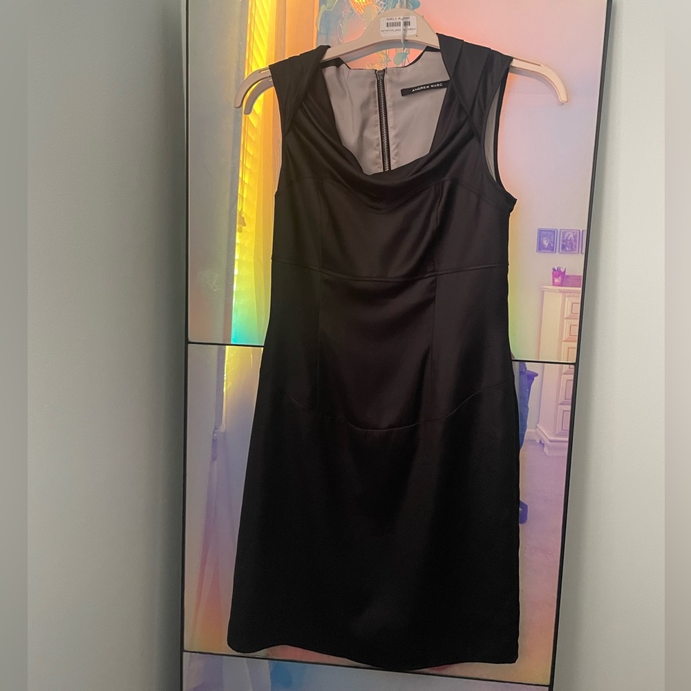 Andrew Marc Sleek Little Black Dress Size Small/Petite